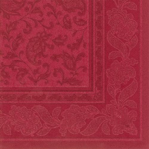 Papstar 1 Karton = 8x20 Servietten ROYAL Collection 1/4-Falz 40 cm x 40 cm bordeaux Ornaments 17052