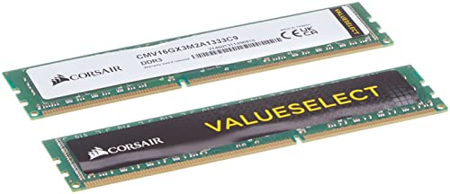 Corsair CMV16GX3M2A1333C9 Value Select 16GB (2x8GB) DDR3 1333 Mhz CL9 Standard Desktop Memory