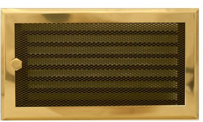 Griglia di ventilazione per camino, in ottone, 16 x 32 cm, con veneziana