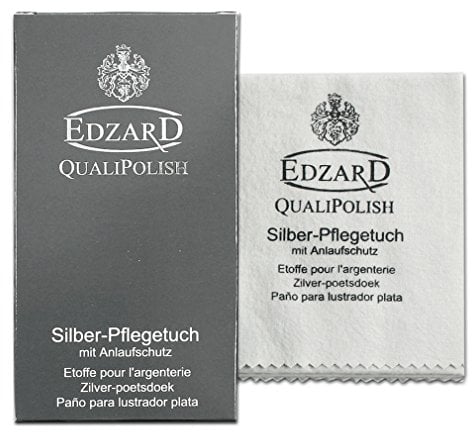 EDZARD QualiPolish® Silber Pflegetuch (30 x 45 cm) Reiniger für Schmuck, Münzen & Besteck aus Messing, Silber & Gold - Silbertuch, Putzmittel, Politur zur Pflege - Silberpflege für Schmuck
