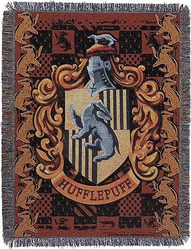 Northwest Harry Potter gewebte Wandteppich-Überwurfdecke, 121,9 x 152,4 cm, Hufflepuff-Wappen
