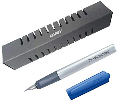 Lamy Füllfederhalter nexx Modell 87, Farbe blue (blau), Feder F, inkl. Laser-Gravur