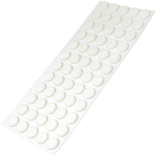 Adsamm® / 60 x Selbstklebende Filzgleiter/Weiß/ø 14 mm/Rund/Möbelgleiter aus Filz mit 3.5 mm Stärke/Möbel- und Bodengleiter