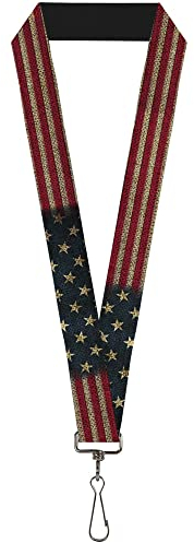 Buckle Down Unisex-Erwachsene Lanyard-1.0-Vintage Us Flag Stretch Schlüsselanhänger, Mehrfarbig, Einheitsgröße