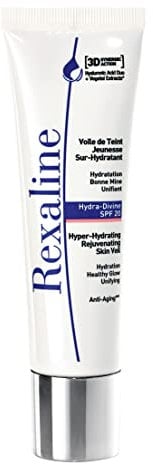 Rexaline - Hydra-Divine SPF20 - Crema Hidratante tintada - CC cream con ácido hialurónico, crema correctora, corrector de tez naranja - Tratamiento antiedad - 30 ml