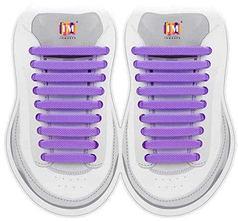 INMAKER No Tie Laces for Kids and Adults, Elastic Laces for Trainers, Silicone Tieless Flat Shoelaces for Running Shoes