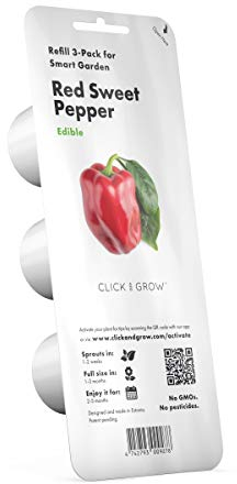 Click & Grow, Ricambio Vasi di Terriccio di Peperone Rosso, Confezione con 3 Capsule