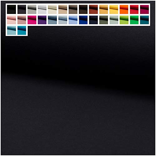 Premium French Terry Uni Sweat Stoffe | angeraut | Oeko-Tex 100 | Meterware ab 25 cm (01. Schwarz)
