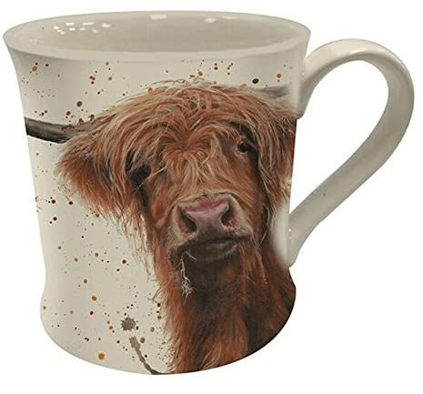 Bree Merryn Highland Cow Mug - Watercolour Wildlife Design Mug - Country Kitchen