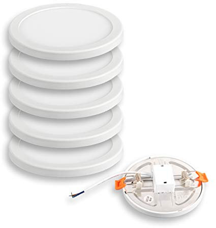 TECNOLUX EURO Panel LED Empotrable Hebilla ajustable 8W Ø12cm 6400K Luz Fria (Pack 5)