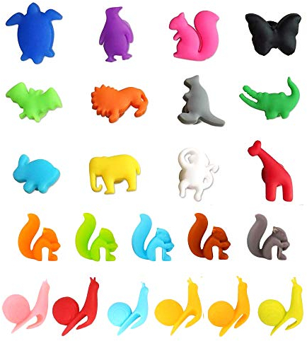 Gwolf Marqueur de Verre à vin, 23 pièces Marque-Verres Silicone Marqueur de Verre à Vin Marqueurs Verre Silicone de Fête Marqueur de Boisson au vin en Silicone identificateur de Verre à vin