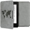 kwmobile Hülle kompatibel mit Amazon Kindle Paperwhite Hülle - Kunstleder Cover - Travel Umriss Grau