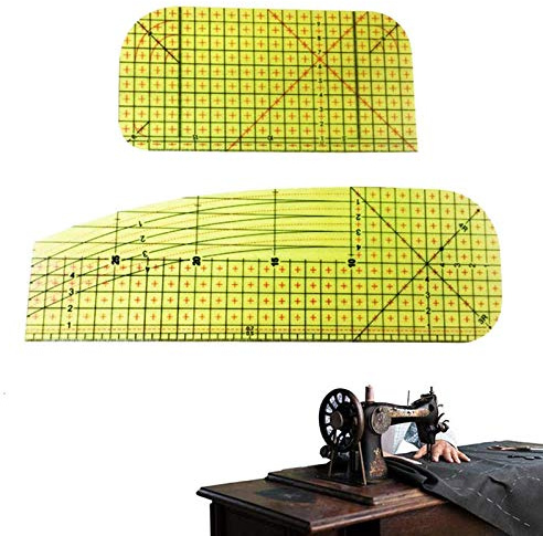 2 Stück Heißbügellineal, hitzebeständiges Lineal, Patchwork-Lineal Schneider-Messlineal, Eisen-Speziallineal für handgemachtes Nähstrickwerkzeug, tragbares handgemachtes Werkzeug (2 Größen)