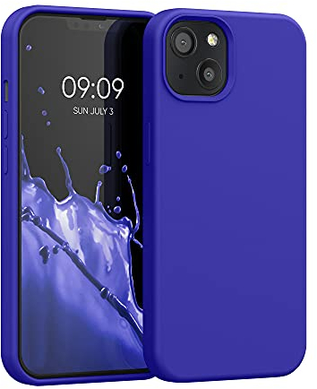 kwmobile Handyhülle für iPhone 13 Hülle, für iPhone 13 Case - Hülle Silikon - kabelloses Laden - Baltik Blau