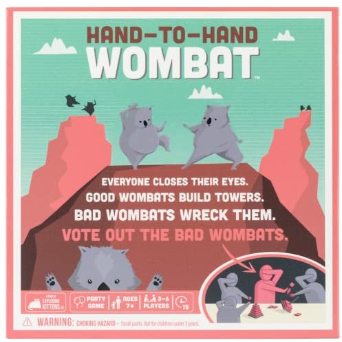 Hand to Hand Wombat Card Game by Exploding Kittens - Fun Family Card Games for Adults Teens & Kids - Fun Party Games, 3-6 Players