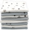 Clevere Kids saugstarke Spucktücher | Flanell Sterne hellgrau | 40x40 | Babytücher | Oeko-TEX (8er Pack 40x40 cm)
