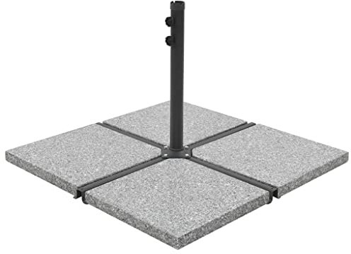 INLIFE Schirm-Gewichtsplatten 4 STK. Quadratisch Grau Granit 100 kg