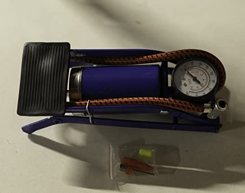 Garden Mile Pompe à pied à cylindre unique robuste Jauge de pression des pneus haute performance Pompe à air avec cadre en acier Gonfleur de pneu pour gonfler des ballons jouets vélo pneus de véhicule