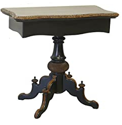 Antiker Spieltisch aus Massivholz | Gründerzeit Kartentisch um 1880 | Aufklappbarer Tisch zum Spielen (10868)