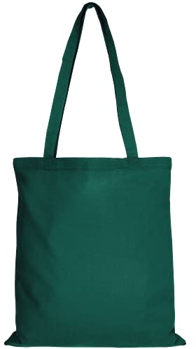 TEXXILLA Baumwolltasche - OEKO-TEX 100 zertifiziert | mit zwei langen Henkeln | 38x42cm | Jutebeutel | Einkaufstasche | unbedruckt, Farbe:waldgrün