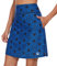 M MOTEEPI Tennisrock Damen 20'' Knielang Rock Mit Hose Drunter Damen Hohe Taille Hosenrock Skort Skirt for Women Golfrock Sportrock Midi Rock Damen Sommer Mit Taschen Innenshorts Blaue Dreiecksblume L