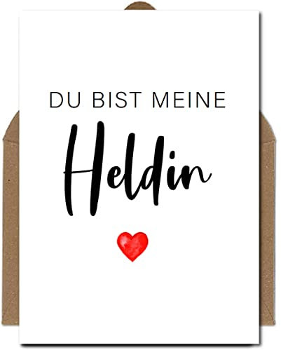 The Life Barn Postkarte mit Umschlag Du bist meine Heldin Dankeskarte Pflegerin und Betreuerin