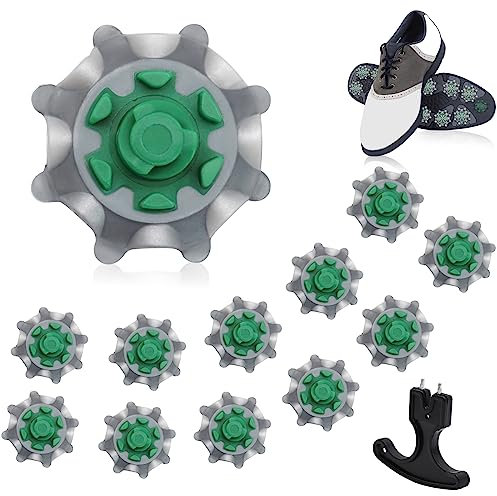 12 Pinchos de Golf, Pernos de Repuesto Verdes Con Llave, Estabilidad y Comodidad, Accesorios Que Se Adaptan a la Mayoría de Zapatos