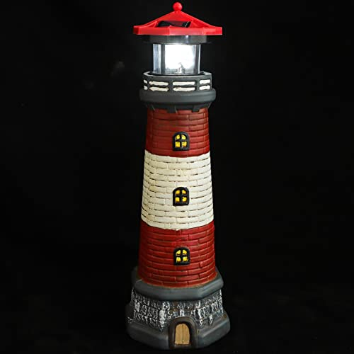 OSALADI Led-Solarbetriebener Leuchtturm Dekoratives Landschafts-Leuchtturmlicht Gartenstatue Solarweglicht Türme Im Freien Lampe Für Hof Rasen Hof Ornament Rot