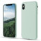 CALOOP Liquid Silicone Case Designed for iPhone Xs Max Case 6.5 inch, Full Body Protective Covered Silky-Soft Anti-Scratch Gel Rubber Slim Shockproof Cover with Microfiber Lining, Mint Green