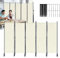 XMTECH Raumteiler Klappbar Freistehend 5 Teilig 280 x 180 cm Trennwand Paravent, Garten Stellwand Trennwand Sichtschutz Balkon Sichtschutz Stellwand Faltbar Paravent, Beige