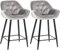 CLP 2er Set Barhocker Gibson Samt I Sitzhöhe 76 cm I Tresenstühle Mit Fußstütze, Farbe:grau