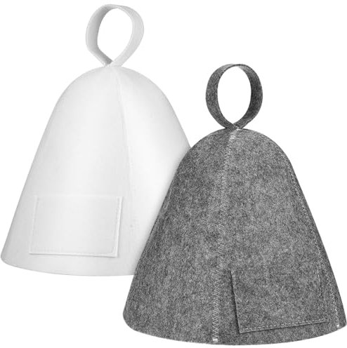 FOMIYES 2pcs Lightweight Felt Sauna Hat for Men and Women Comfortable Water Absorption Bath Caps for Sauna Stylish Portable Accessories for Home and Travel