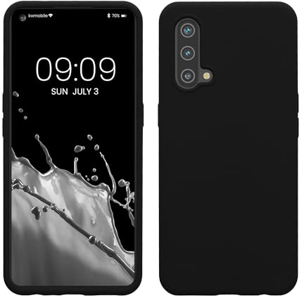 kwmobile Hülle kompatibel mit OnePlus Nord CE 5G Hülle - Silikon Handy Case - Handyhülle weiche Oberfläche - kabelloses Laden - Schwarz matt