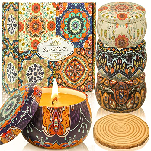 Scented Candles Gifts for Women: 4 Pack Candles Gifts for Women,Birthday,Anniversary,Home Fragrance Gift Set,Candle Multipack