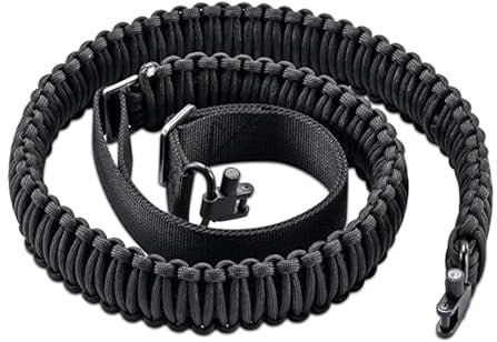 Zeizafa Sangle en paracorde antidérapante à 2 points avec émerillons - Longueur réglable - Accessoire de chasse - Sangle de longueur réglable - Haute résistance