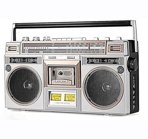 AM/FM Radio,80s Retro Street Bluetooth Boombox,Built-in Stereo Speakers,Support SD/USB Input,Suitable for families, schools, and shops