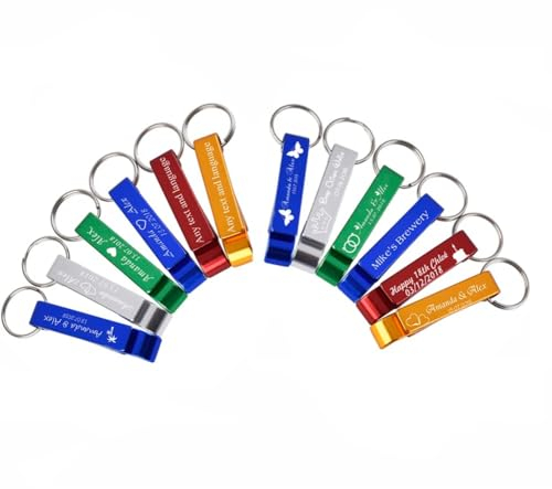 WOMB Abridor de botellas personalizado, llavero abrebotellas personalizado, abridor personalizado, abridor de llavero personalizado para regalo de fiesta, cerveza, botella, abrelatas, personalizado