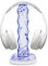 DiyGody Headphone Stand Gaming Headset Holder, Pretty Purple Lavender Flowers Pattern Clear Cellphone Stand Earphone Desk Accessories for All Headphones Size