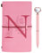 Initialen PU Leder Notizbuch mit Stift, Rosa Nachfüllbar Tagebuch für Frauen Mädchen, Reisetagebuch Skizzenbuch Notebook Geschenk für Freundin Schwestern Lehrer Abschluss Geburtstag Weihnachten N