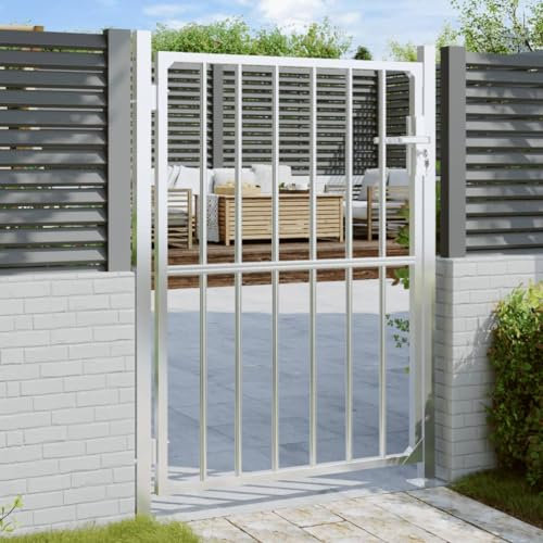 ShGaxin Puerta de jardín de Acero Inoxidable 100x125 cm, Puertas para Jardin, Puertas De Exterior, Valla Jardín, Rejas para Puertas De Entrada - 376470