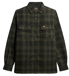 Superdry Herren The Merchant Store Hemdjacke mit Fischgrätmuster