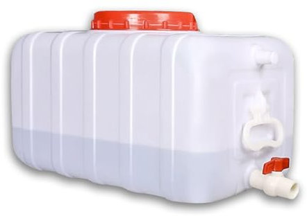 MJHETCY Deposito Agua Camper 50L/80L/110L/200L Cubos De Plástico De Calidad Alimentaria con Grifo,Gran Capacidad Contenedores Tanques De Almacenamiento De Agua Domésticos Rectangular(Size:110L)