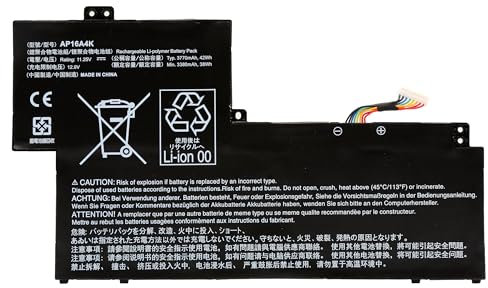 BLESYS AP16A4K Batteria per Acer Swift 1 SF113-31 SF113-31-P05F SF113-31-P5CK P0N9 P14U SF113-31-P1CP; Aspire One Cloudbook 11 AO1-132 AO1-132-C5MV AO1-132-C3T3 AO1-132-C0T9 AO1-132-C0QL 42Wh 11.25V