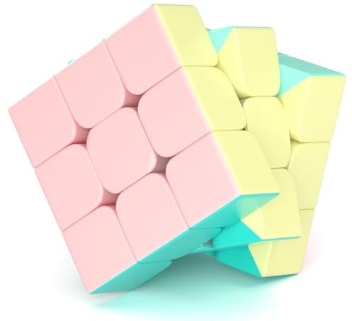 ROXENDA 3x3 Zauberwürfel, 3x3x3 Würfel Spielzeug für Konzentrations und Kombinationsübungen Speed Cube Stickerless mit Macarons Lebhaften Farben für Kinder Teenager (3x3x3)