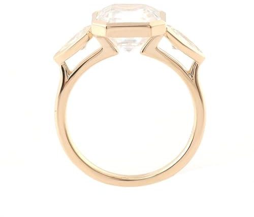 AMDXD 18 Karat Gold 750 Eheringe Echt Schmuck, Geometrisch Hochzeitsring mit 2ct Moissanit Unregelmäßig, 18K Gold Partnerringe, Gr.61 (19.4)