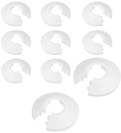 10 Stück Einzel Heizungsrohr Rosette, heizungsrohr abdeckung,Rohrabdeckung, Abdeckrosetten, Heizung, Verkleidung, Heizkörper Rosetten, weißes Polypropylen, weiss (16MM)