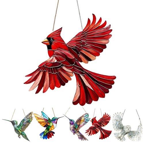 Buntes 2D-Vogelmotiv Aus Acryl, Vögel, Yifare Kolibri-SonnenfäNger, SonnenfäNger Zum AufhäNgen FüR Fenster, FüR Vogelliebhaber (C)