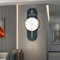 GERHWASH Große Moderne Wanduhr ohne Tickgeräusche - 42x84cm Designerstück in blau | Metall-Wanduhr mit pendel für Wohnzimmer & Moderne Räume