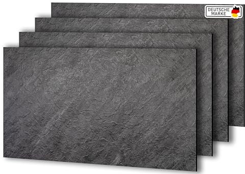AS Country Stone Wandpaneele in Marmoroptik | 60x120 cm | 4 Stück |PVC Wandverkleidung aus Kunststoffplatten für Küche, Bad & mehr | Küchenrückwand Platte Wandpaneel | Darkstone