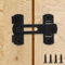 Flip Sliding Barn Door Lock, 90/180 Degree Heavy Duty Flip Gate Latches for Barn, Stainless Steel Black Thickened Anti-Rust Hasp Doors Lock Latch for Privacy, Wooden Fence, Window, Pet Door, Screen